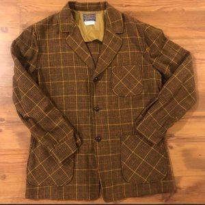 Vintage Pendleton Jacket Brown Plaid Wool Blazer